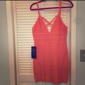 Coral Bebe body-con mini dress BRAND NEW WITH TAGS